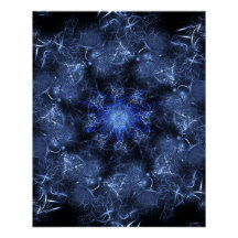 Art fractal plasma bleu électrique