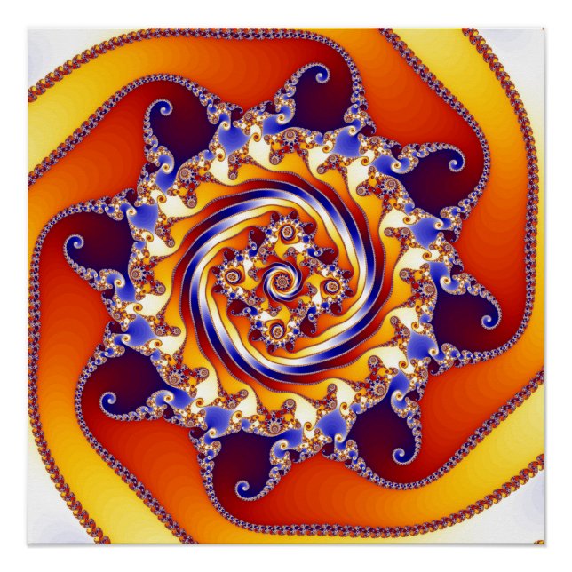 Poster Art fractal spirale de Mandelbrot psychédélique (Devant)