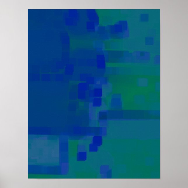 Poster Art géométrique "DeepBlue" (Devant)