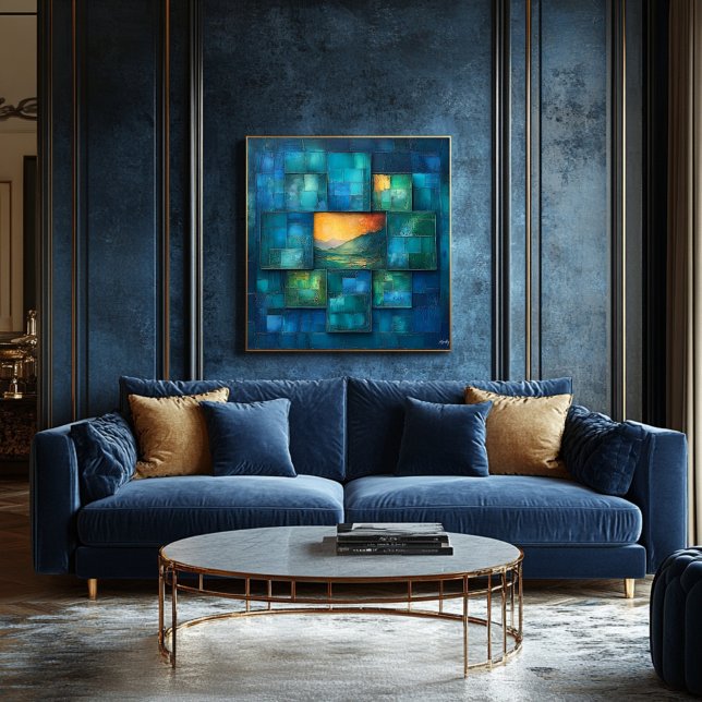 Poster Art géométrique multicouche - Paysage dynamique (Créateur téléchargé)