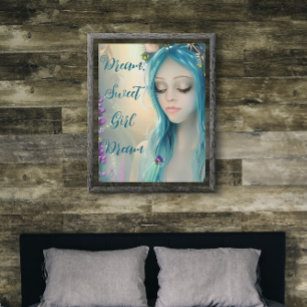 Poster Art Imaginaire Ethéal   Belle Fée Bleue