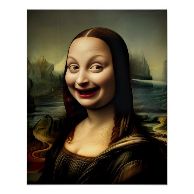 Poster [Art imprimable] Rire Mona Lisa (Devant)