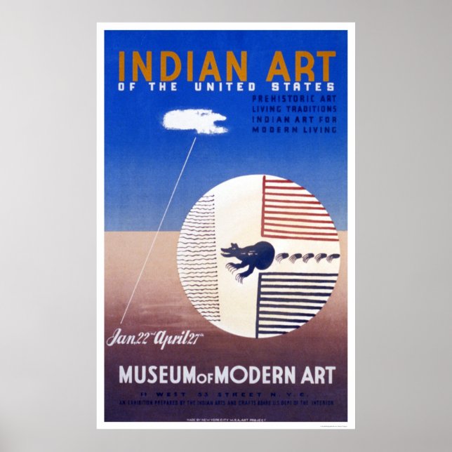 Poster Art indien en Amérique 1936 WPA (Devant)