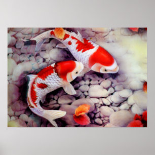 Poster Art japonais vintage d'étang effarouché