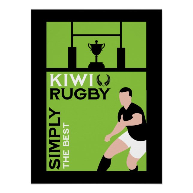 Poster Art Joueurs de Rugby Kiwi NZ (Devant)