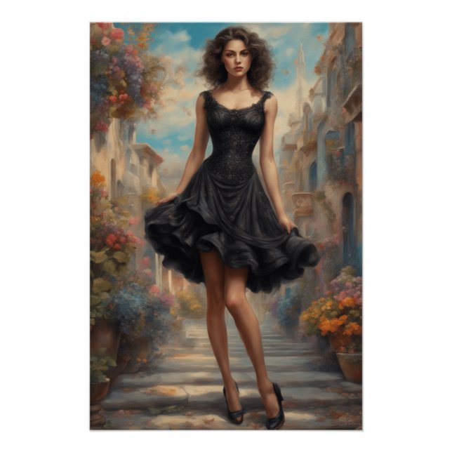 Poster Art LBD : Petite robe noire améliorée à l'IA (Devant)