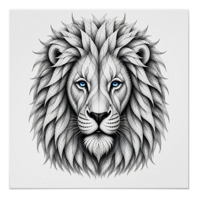 Poster Art Lion Abstrait (Devant)
