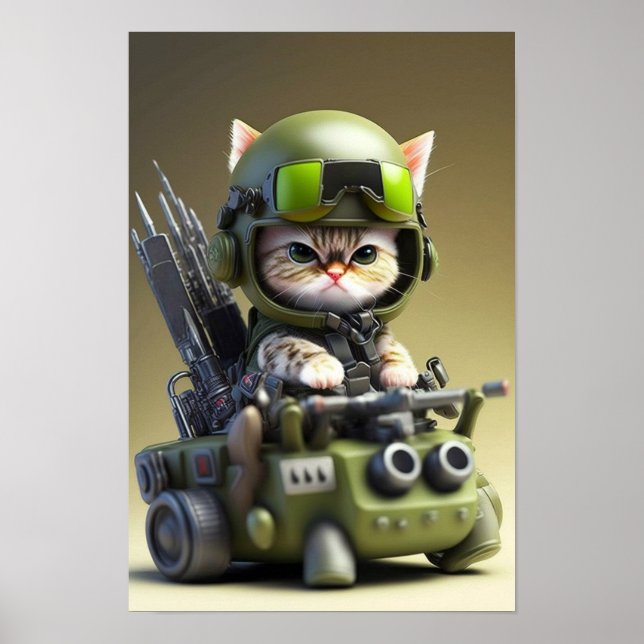 Poster Art Military Cat (Devant)