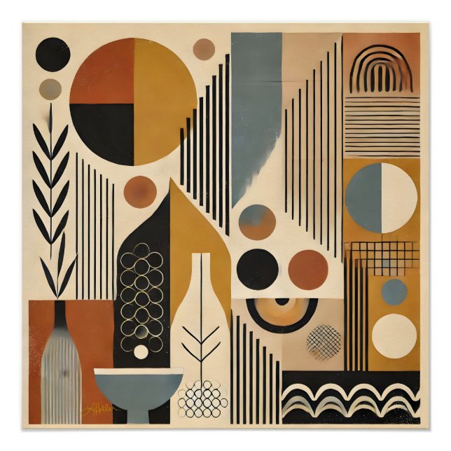 Poster Art Moderne du Milieu du Siècle Récolte d'Automne (Devant)
