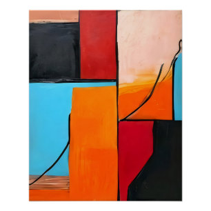 Poster art moderne, formes géométriques, design abstrait,