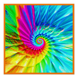 Poster Art Motif de la spirale éclatée de couleur