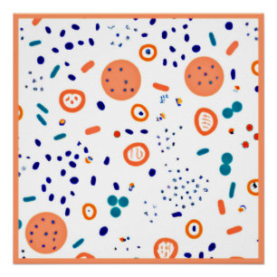 Poster Art Motif de style orange