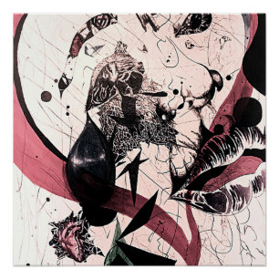 Poster Art Mur Expressionniste Abstrait : Médias mixtes