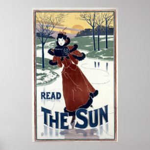 Poster Art nouveau 1895 Le soleil publicité de Louis John