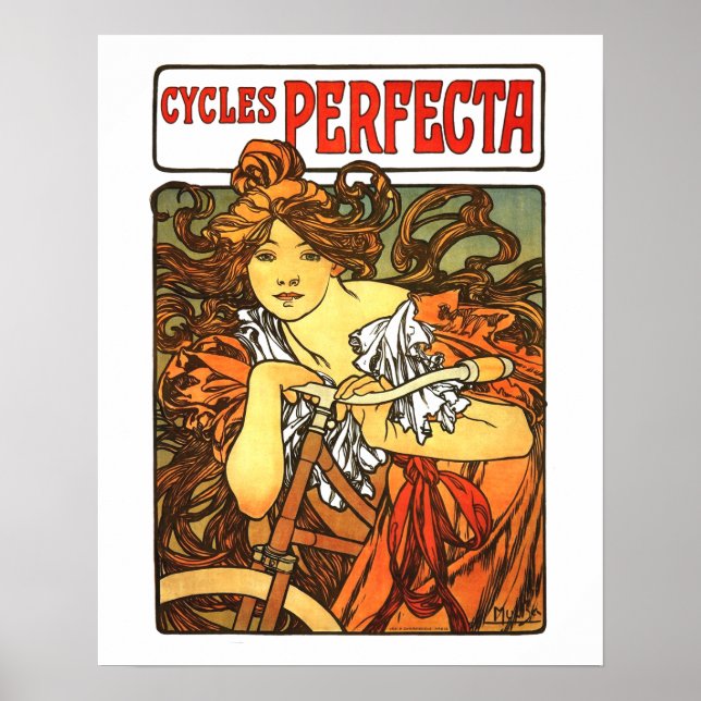 Poster Art Nouveau Bicycle Mucha Art (Devant)