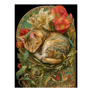 Poster Art Nouveau Chat