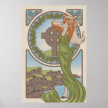 Poster Art Nouveau Deer Furry