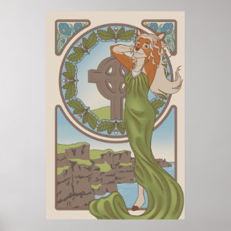 Poster Art Nouveau Deer Furry