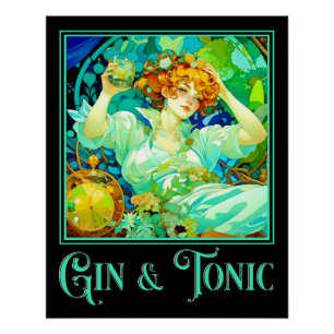 Poster Art Nouveau Gin & Tonique