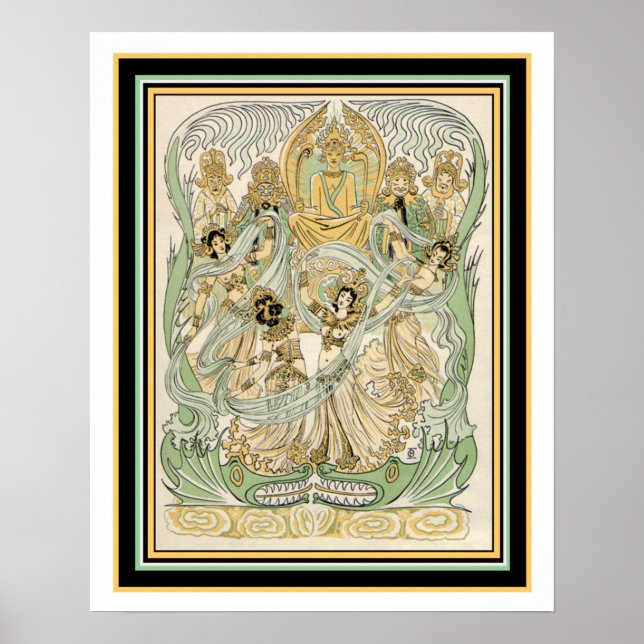 Poster Art nouveau indien Imprimer 16 x 20 (Devant)