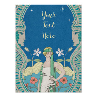 Poster Art Nouveau personnalisé Vintage Voûte de Dame Ble
