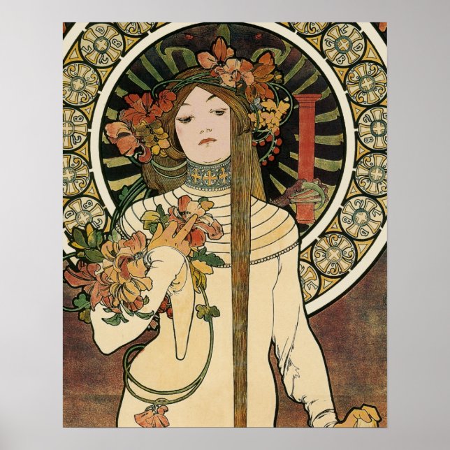 Poster Art Nouveau Trappistine Mucha Art (Devant)