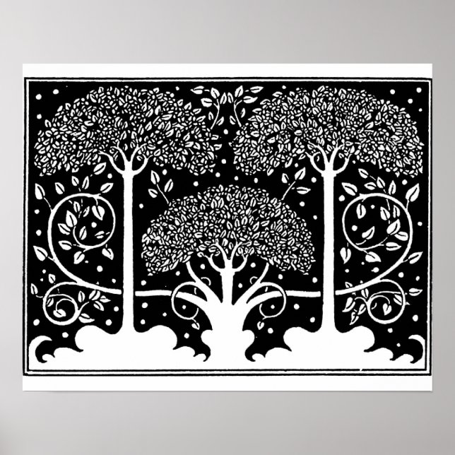 Poster Art Nouveau Tree Beardsley Motif (Devant)