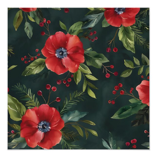 Poster Art numérique de la fleur de Noël (Devant)