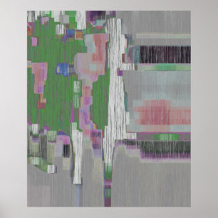 Poster art numérique "dérangé en vert"