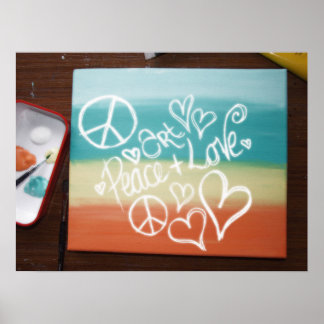 Poster Art, Paix + Amour