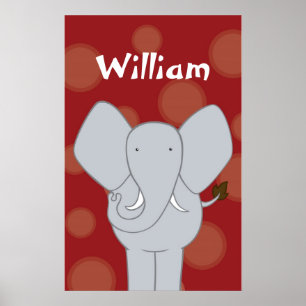 Poster Art personnalisé pour la nurserie d'éléphant pour 