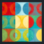 Poster Art Pop brillant avec cercles et Carré<br><div class="desc">Fluorescent n'est plus seulement pour les lumières comme le prouve cette oeuvre d'art pop merveilleusement brillante. Cette impression est un mélange de grilles carrés avec des cercles colorés à l'intérieur. Si vous aimez l'art abstrait,  vous adorerez cette impression !</div>