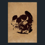 Poster Art Pop Brown crâne<br><div class="desc">Imaginaire Art Skull Skeleton Poster Imprimer - Black & Red Heavy Metal Punk Rock College Pop Art</div>