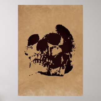 Poster Art Pop Brown crâne