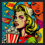 Poster Art pop coloré Rétro Popcorn Blonde Femme Art<br><div class="desc">Art pop coloré Rétro Popcorn Blonde Femme Art</div>