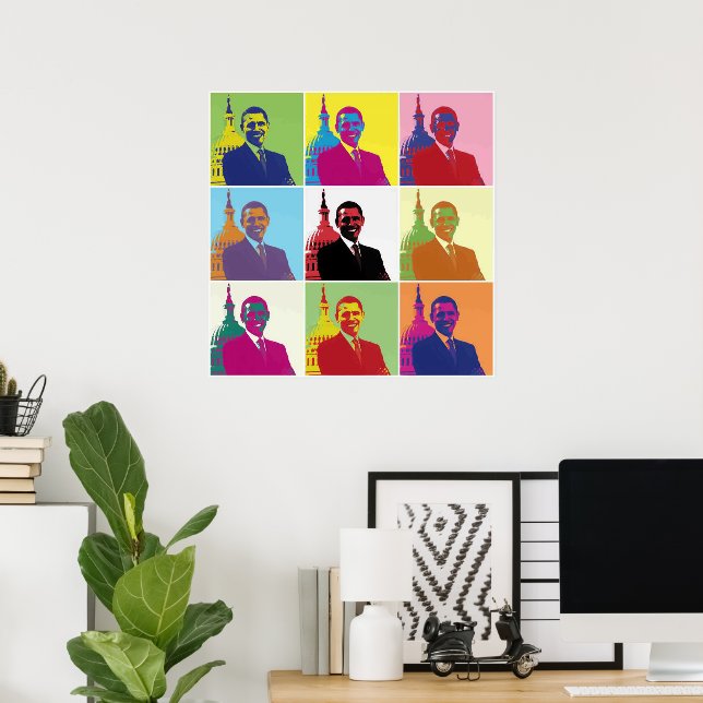 Poster Art Pop du président Obama (Bureau à domicile)