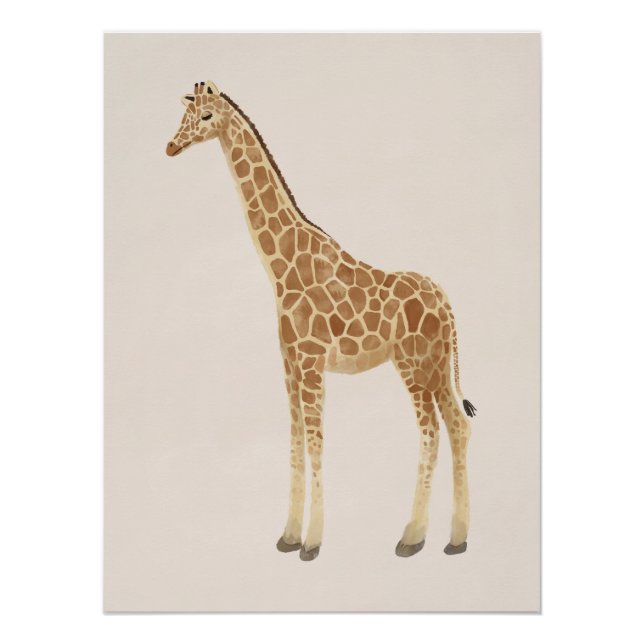 Poster Art pour la nurserie de la girafe (Devant)