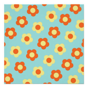 Poster Art print vibrant fleur sauvage gras Y2K printemps