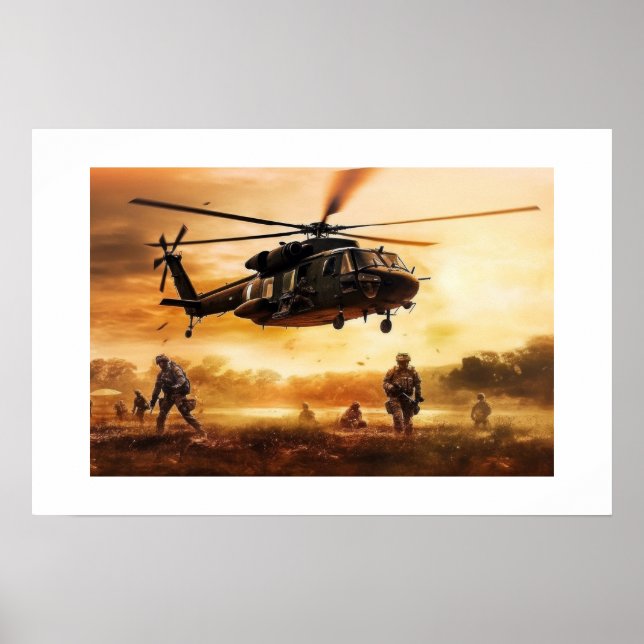 Poster Art scène d'action militaire (Devant)