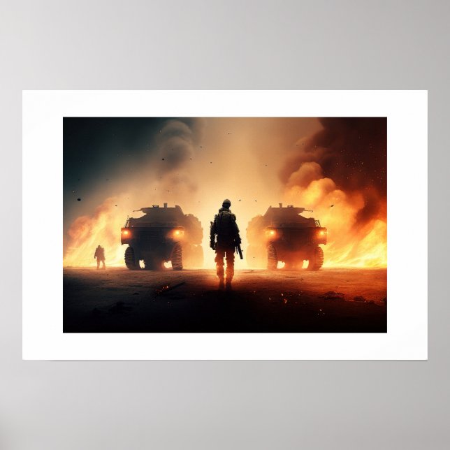 Poster Art scène d'action militaire (Devant)