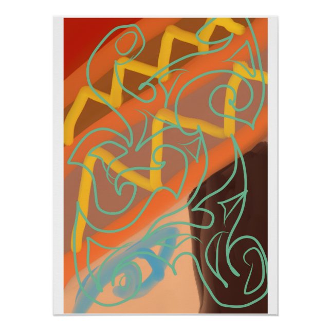 Poster Art tribal abstrait par Roger Whiteside (Devant)