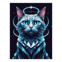 Art vectoriel géométrique Crystal Cat