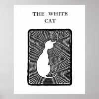 Art vectoriel noir et blanc Le chat blanc