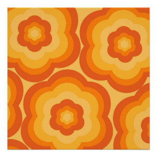 Poster Art vibrant printemps fleur sauvage gras Y2K Orang
