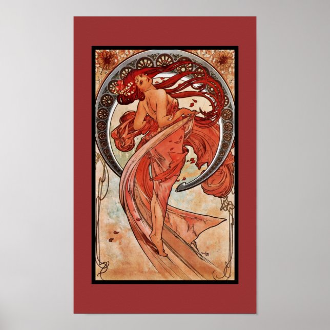 Poster Art Vintage Alfons Mucha 1898 Danse (Devant)