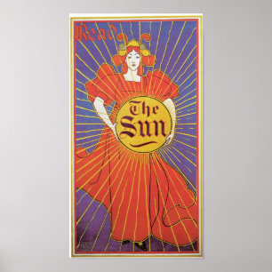 Poster Art vintage New York Sun et