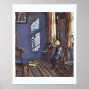 Poster Art vintage, Soleil dans la salle bleue par Ancher