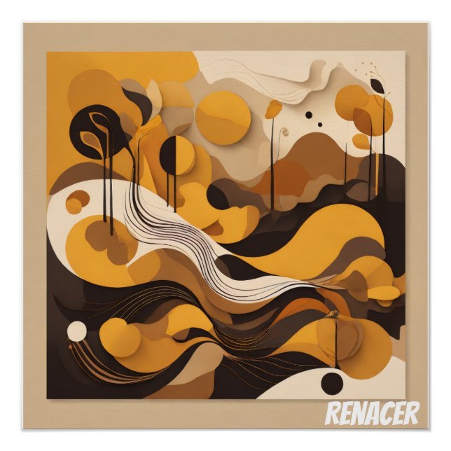 Poster Arte Abstracto Solar Renacer Natural (Devant)