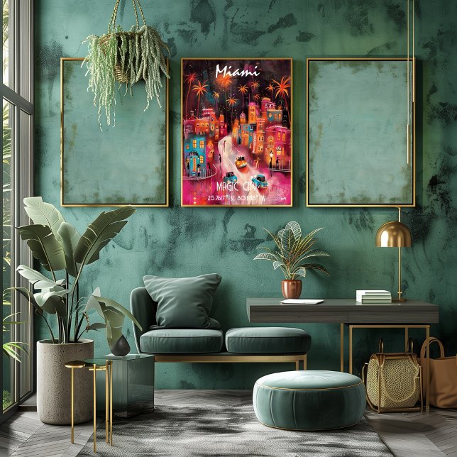 Poster Arte Contemporáneo de Miami – Ciudad Mágica (Créateur téléchargé)