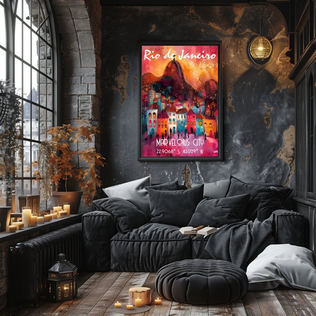 Poster Arte Contemporáneo de Rio de Janeiro vibrante. (Créateur téléchargé)